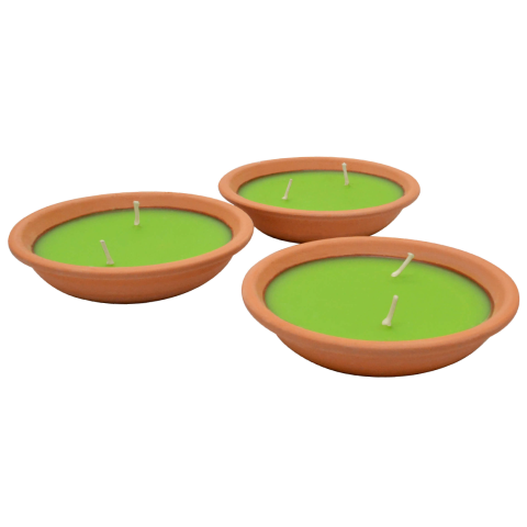 TERRACOTTA PIE DISH CITRONELLA CANDLE 3PACK
