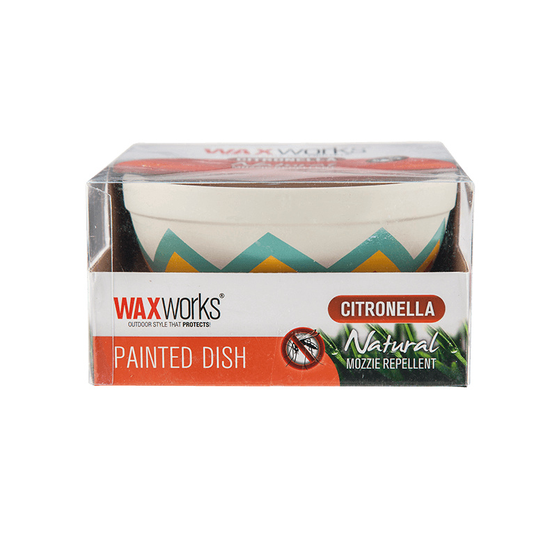 STRIPED TERRACOTTA CITRONELLA CANDLE 15CM