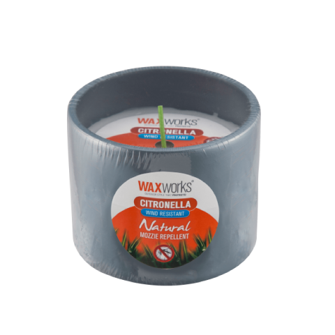 CERAMIC ROUND CITRONELLA CANDLE POT WITH WIND RESISTANT WICK
